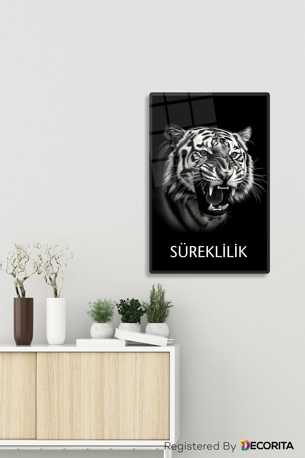 Cam Tablo | Motivasyon Serisi | Kaplan - Süreklilik | 40cm x 60cm