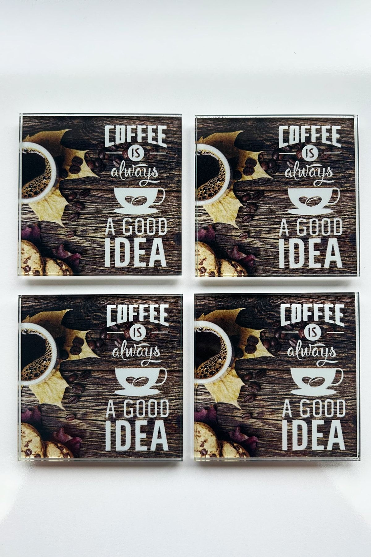 Cam Bardak Altlığı | Always Good Idea | 4'lü Takım | 10cm X 10cm