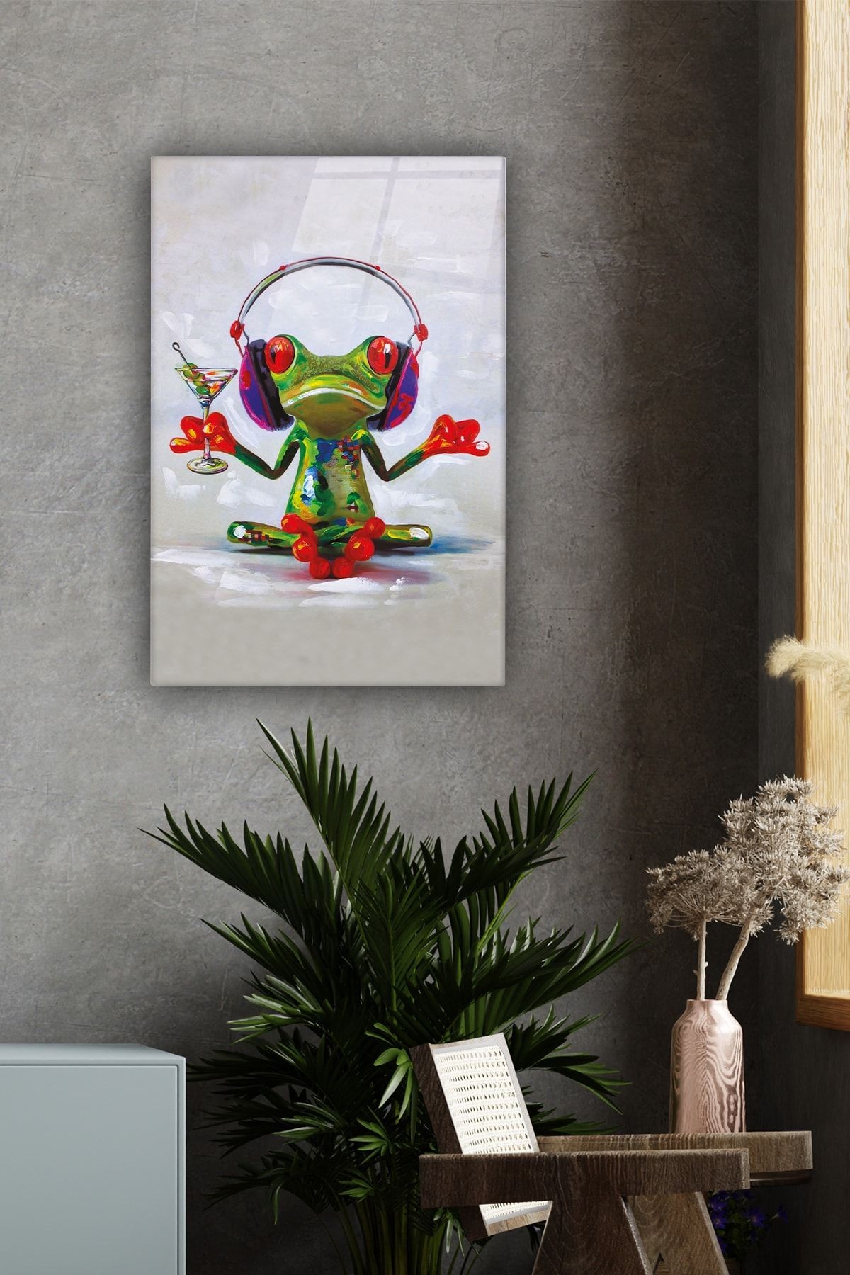 Hayvanlar | Cam Tablo | Kurbağa | 40cm X 60cm