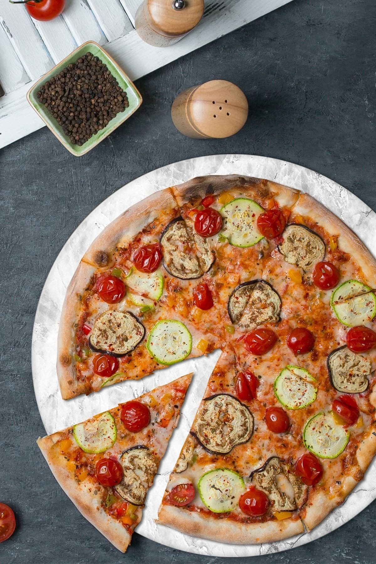 Taş Görünümlü | Orta Boy Pizza Servis Tabağı | Çap 32cm
