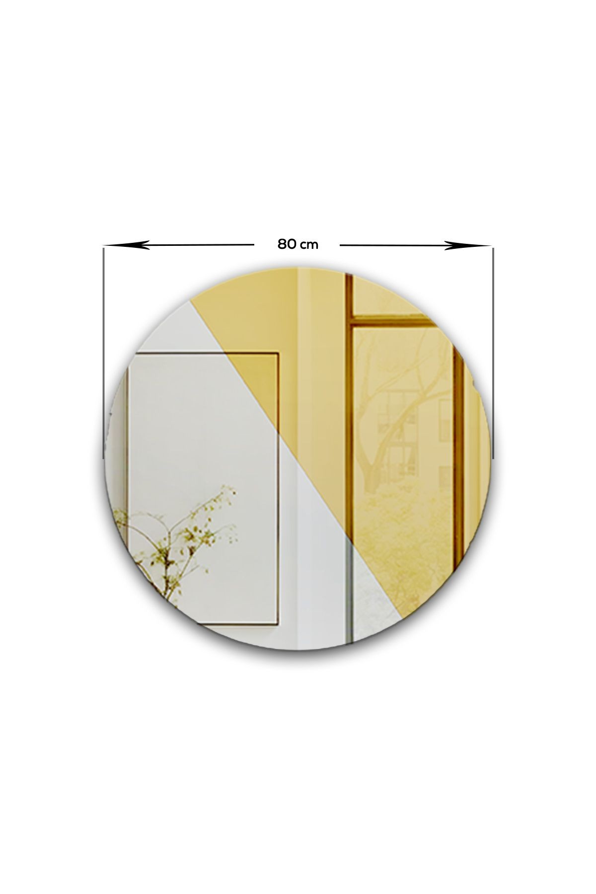 Salon Duvar Aynası | Düz Bronz Ayna | Horus Düz Bronz Tasarım Ayna | Çap80cm