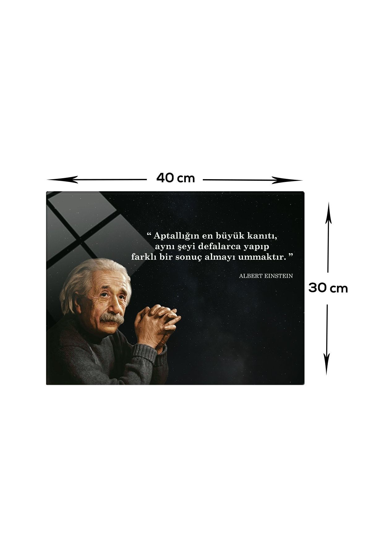 Einstein | Cam Tablo | Aptallığın Tanımı | 30cm X 40cm