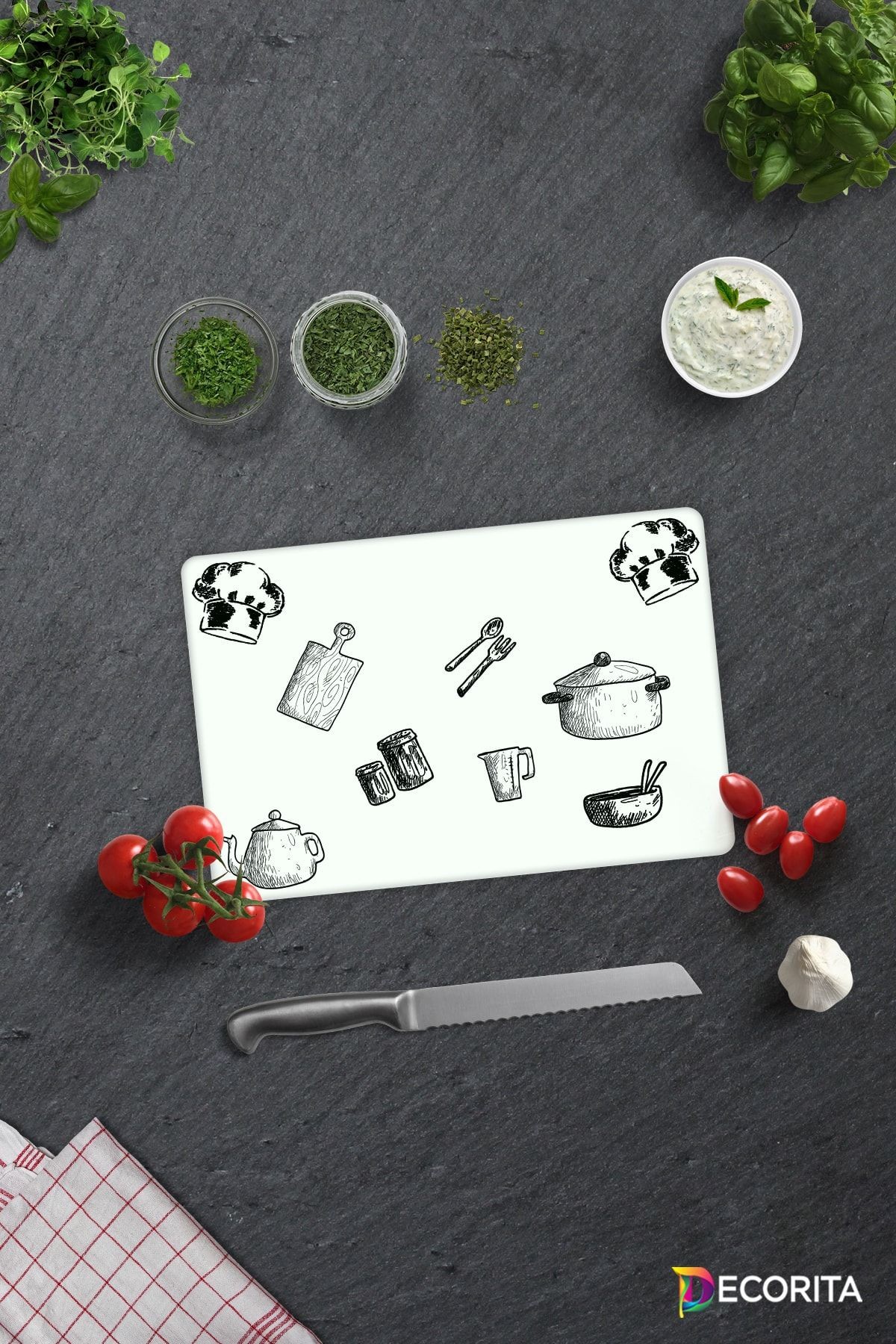 Beyaz Tahta | Cam Kesme Tahtası - Cam Kesme Tablası | 20cm X 30cm