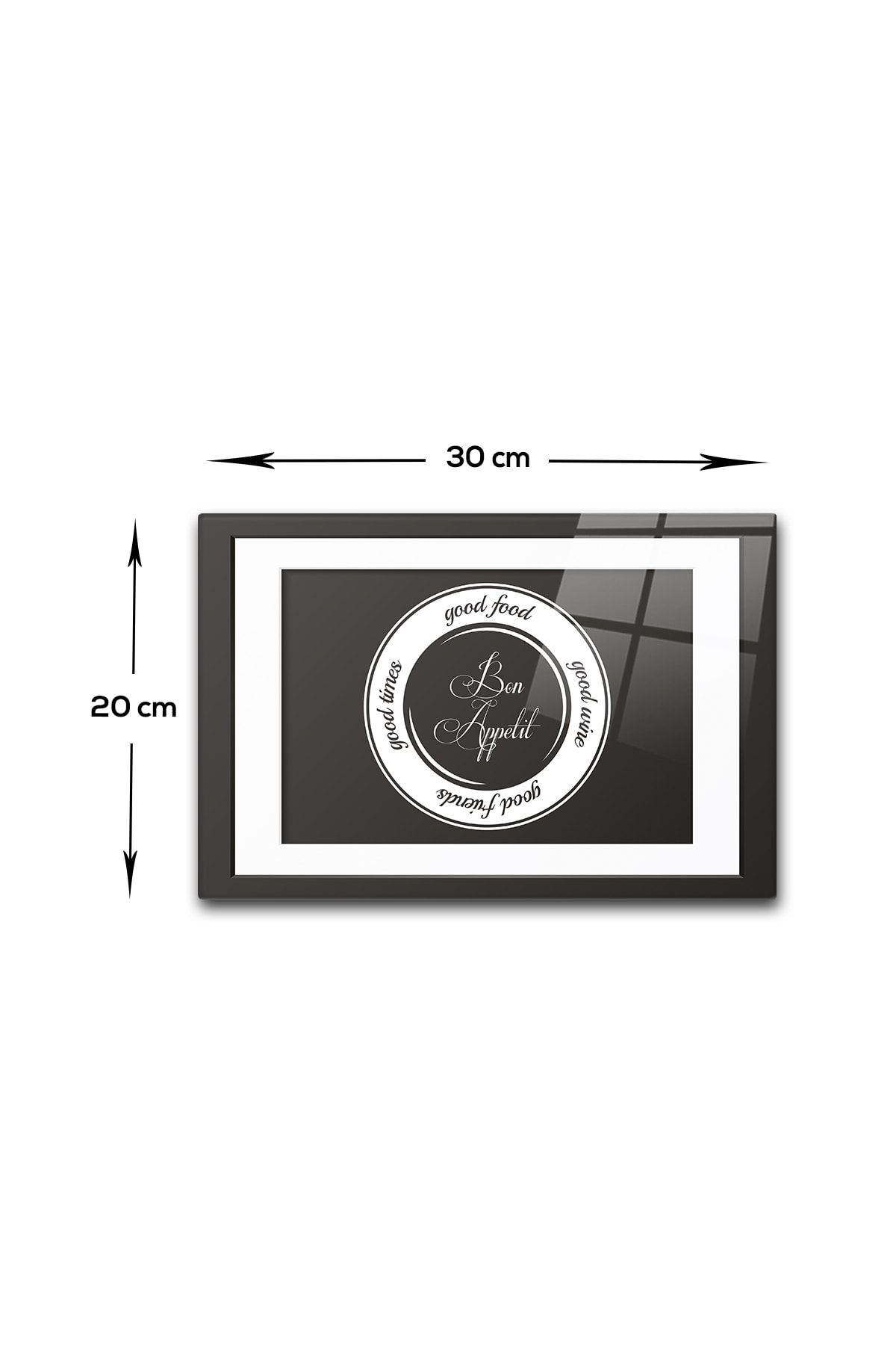 Cam Kesme Tahtası - Cam Kesme Tablası | Good Food - Siyah Fon | 20cm x 30cm