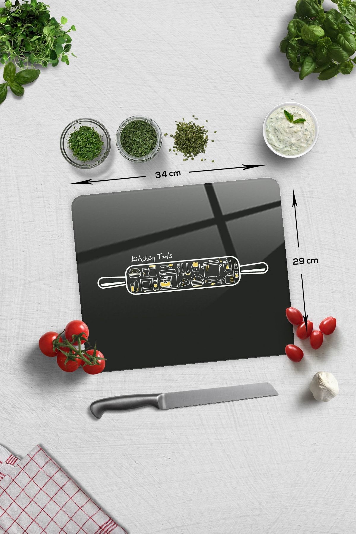 Cam Kesme Tahtası - Cam Kesme Tablası | Kitchen Tools - Mutfak Gereçleri | 29cm X 34m