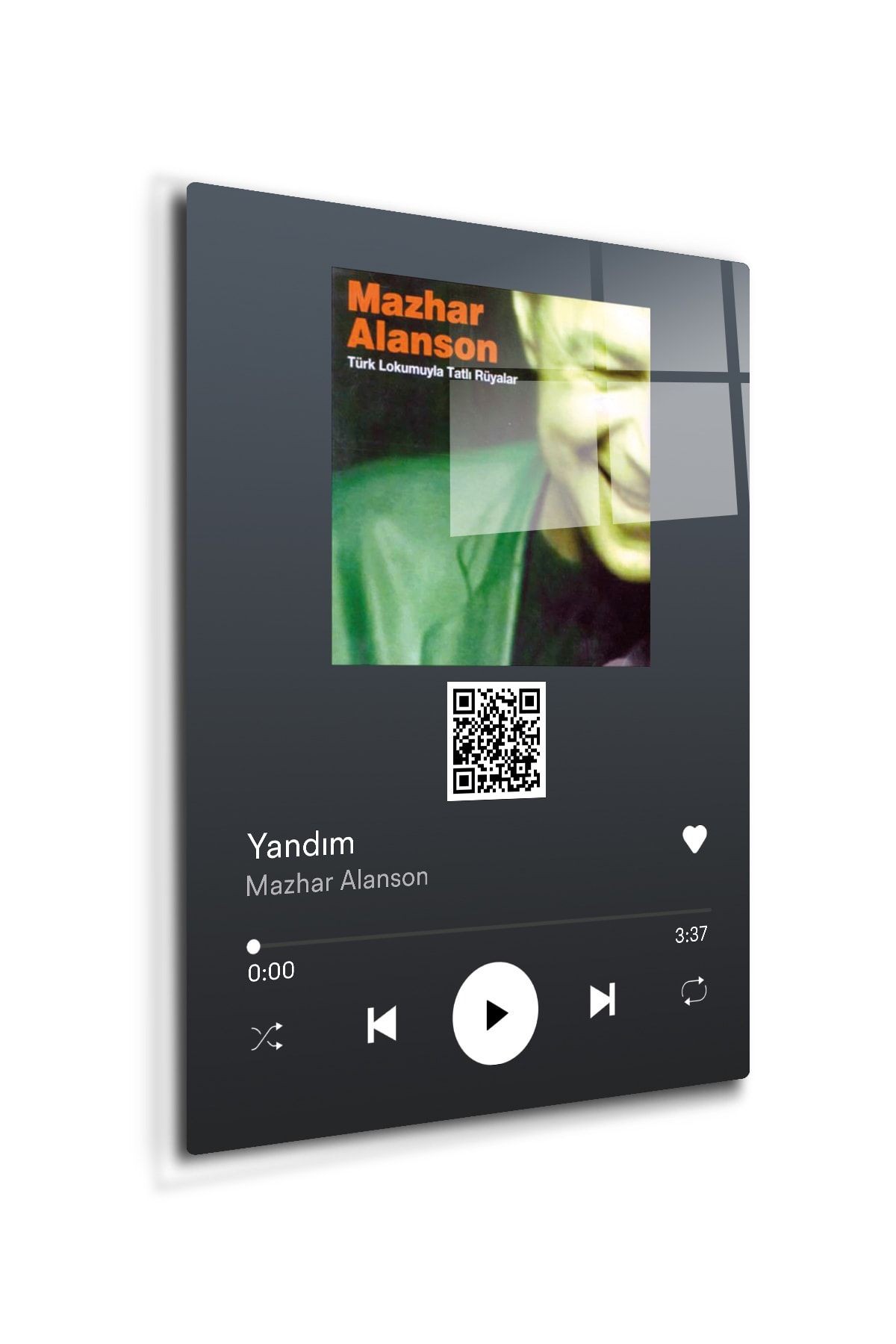 Youtube Barkodlu Cam Tablo | Mazhar Alanson Yandım | 30cm x 40cm