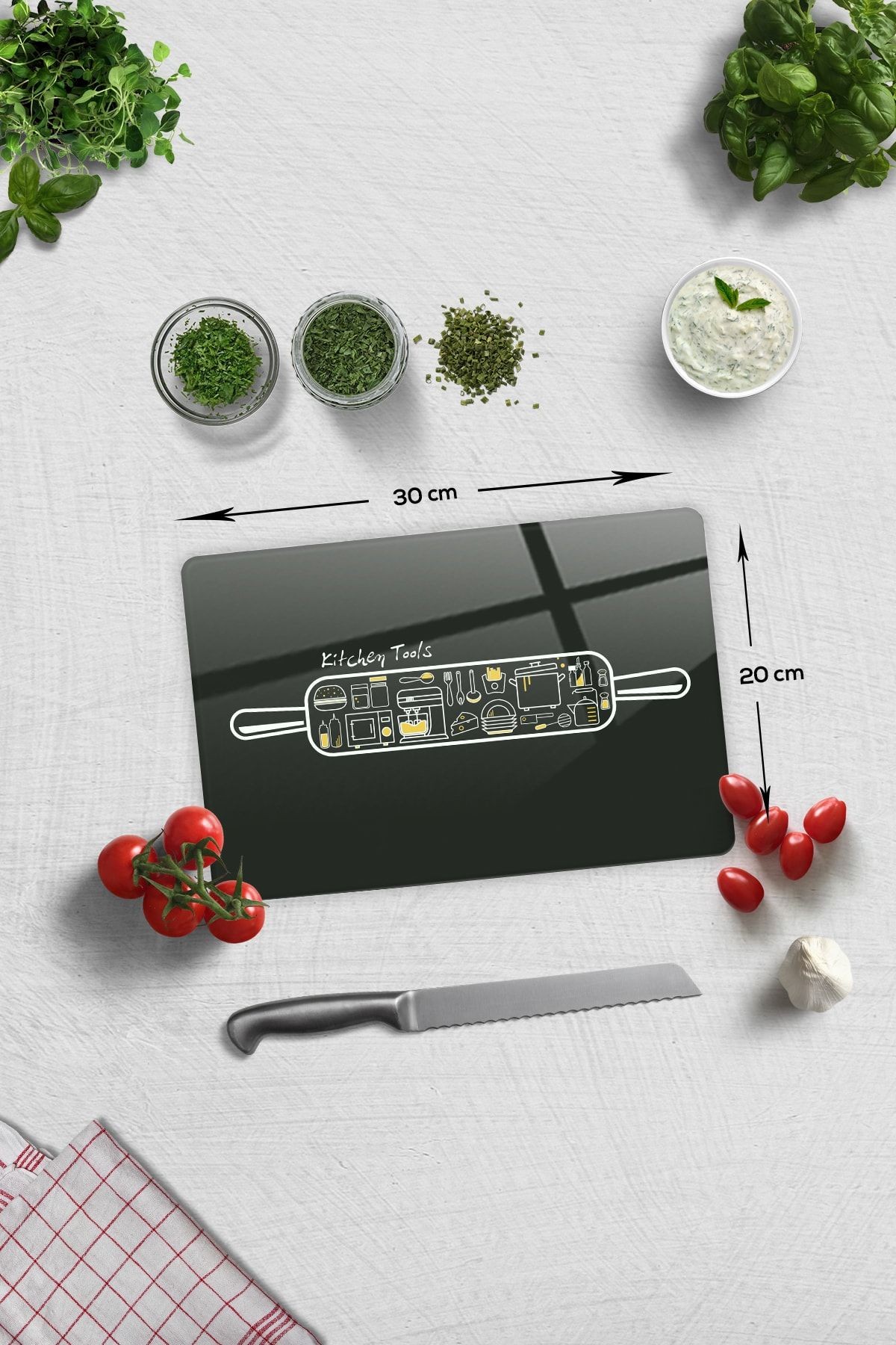 Cam Kesme Tahtası - Cam Kesme Tablası | Kitchen Tools - Mutfak Gereçleri | 20cm X 30cm