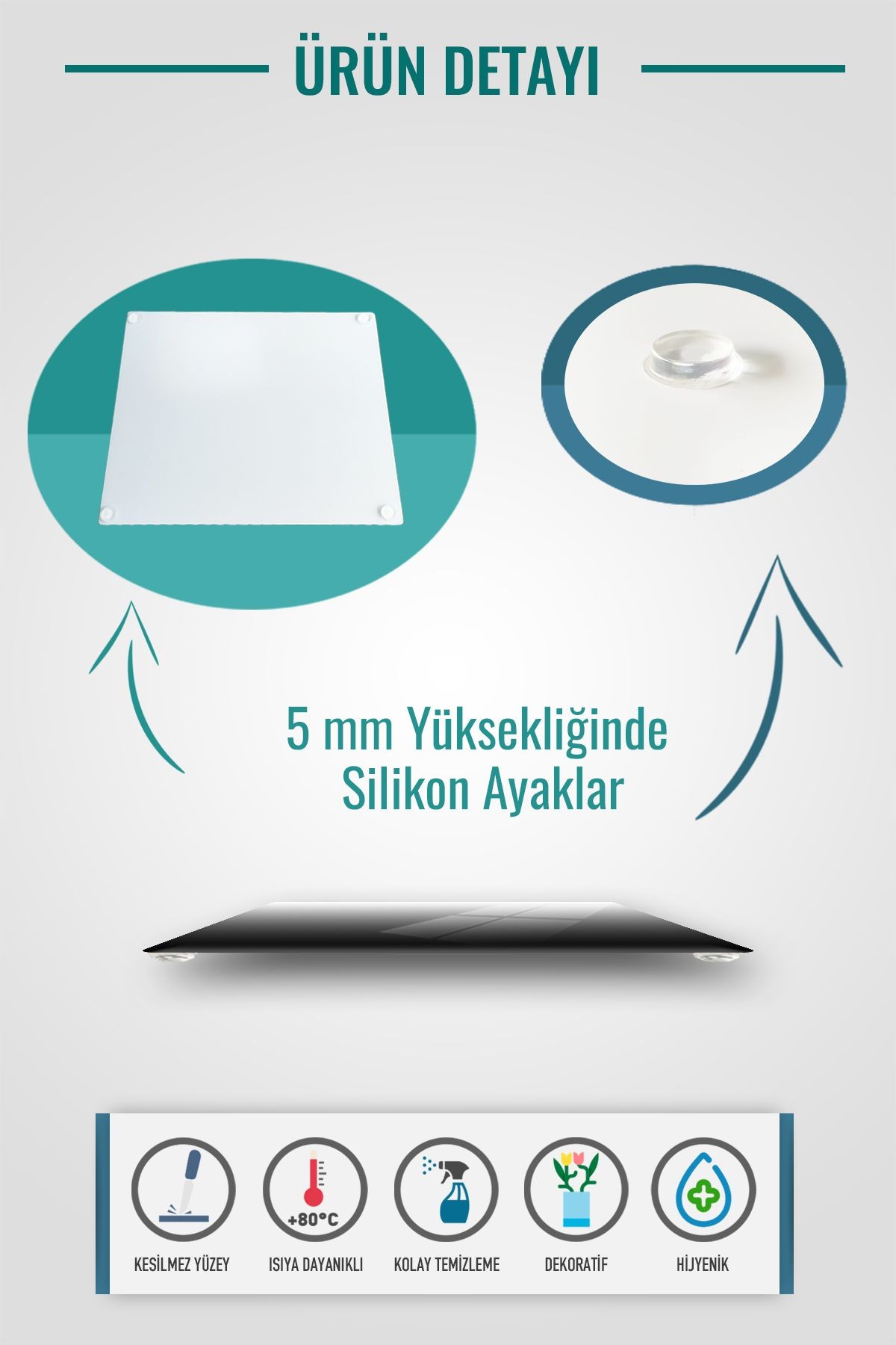 Cam Sunum Standı | Düz Renk - Siyah | 29cm X 34cm