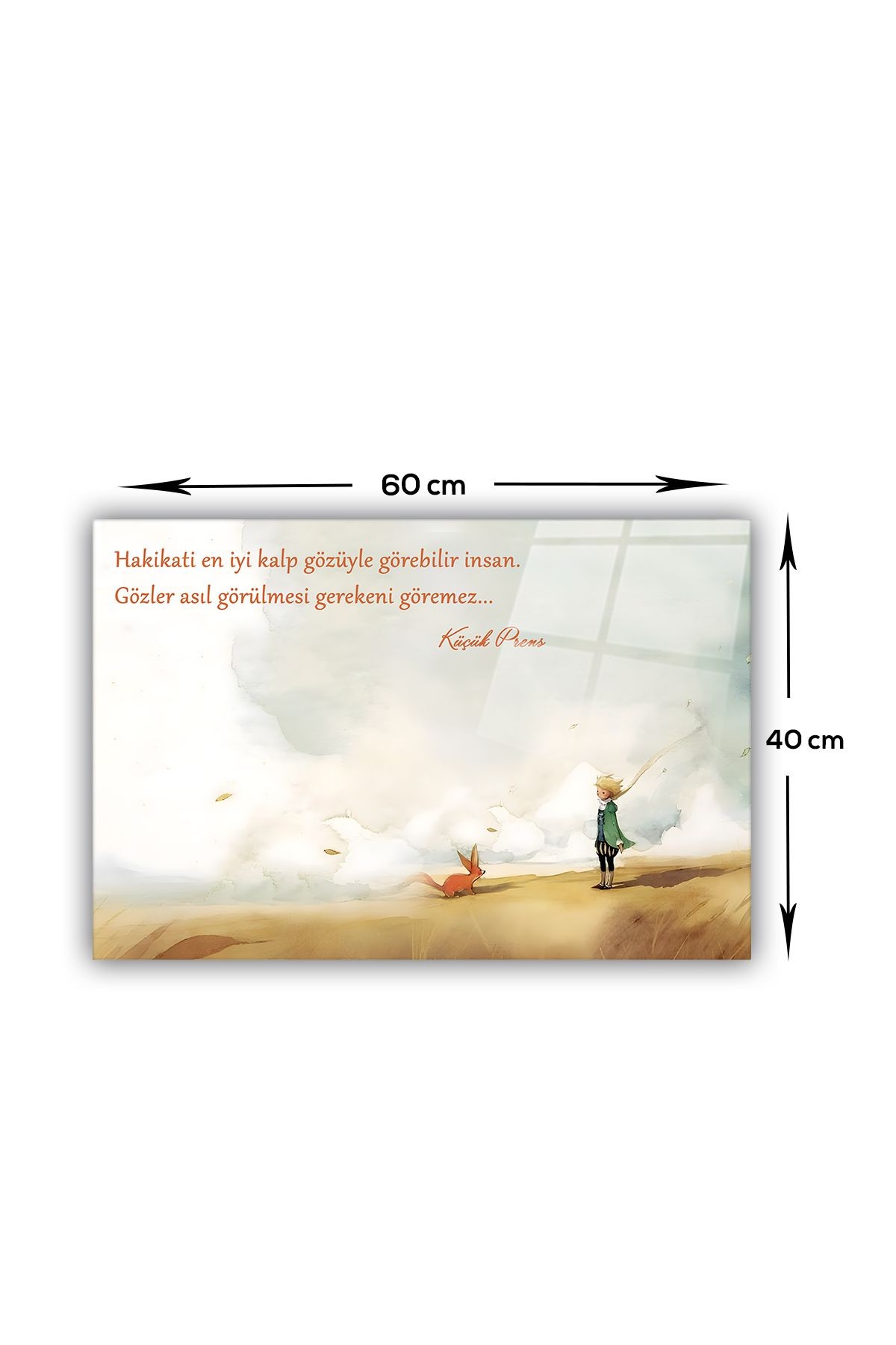Cam Ocak Arkası Koruyucu | Küçük Prens - Kalp Gözü | 40cm x 60cm