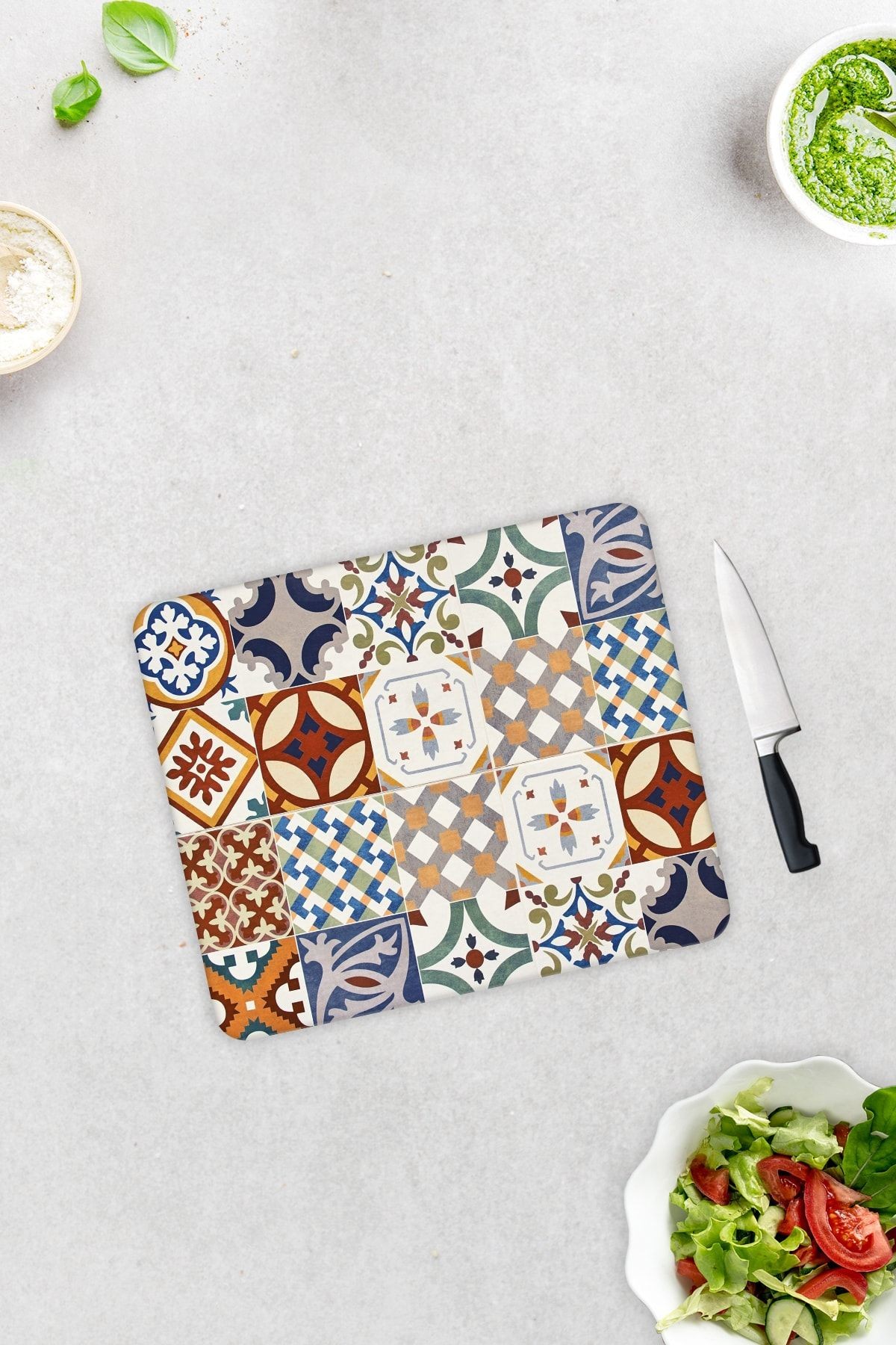 Çini Desen | Cam Kesme Tahtası - Cam Kesme Tablası | 29cm X 34cm
