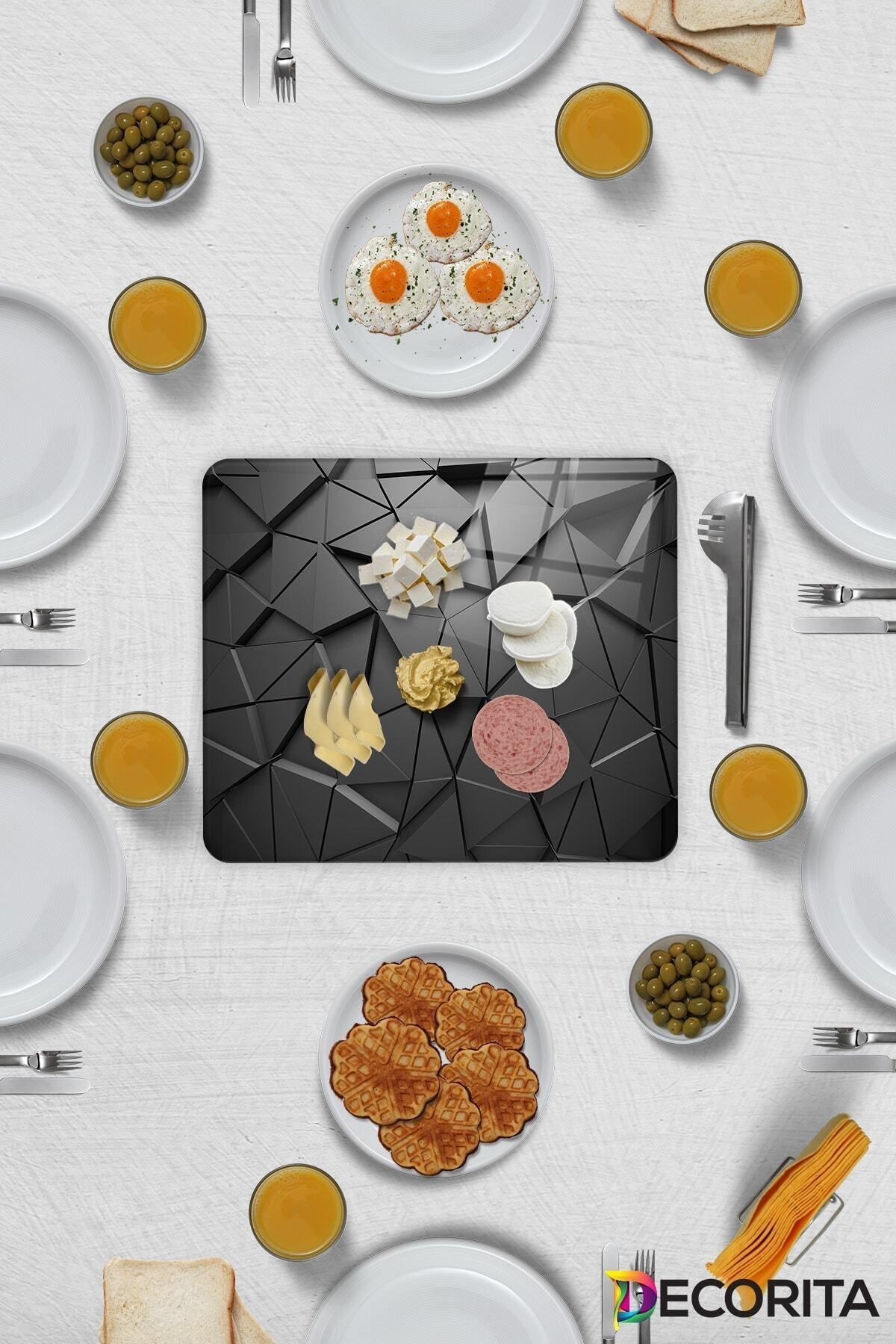 Cam Sunum Standı | Antrasit Kristal | 29cm X 34cm