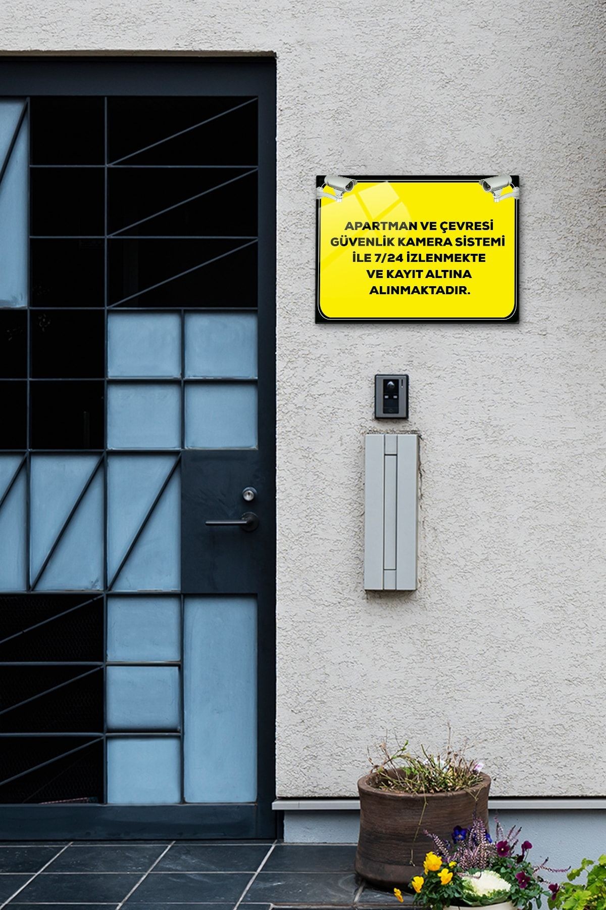 | Cam Yönlendirme Levhası | Apartman Kamera Sistemi Ile Izlenmektedir | 30cm X 40cm