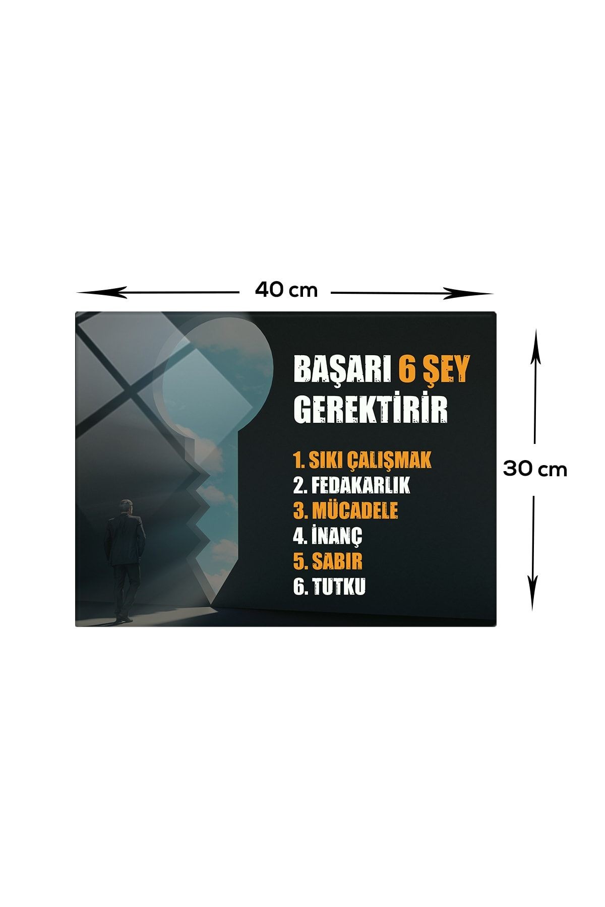 Kişisel Gelişim | Cam Tablo | Başarıya Giden Yol | 30cm X 40cm