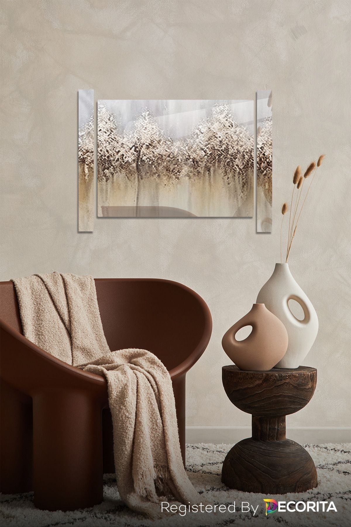Cam Tablo | Romantik Seri | 3'lü Takım | Mistik Orman | 40cm x 60cm, 5cm x 50cm