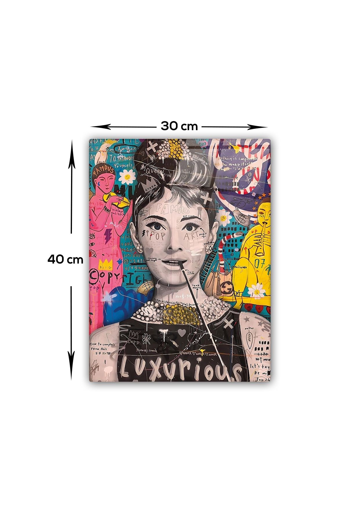 Cam Tablo | Popart Serisi | Audrey Hepburn |