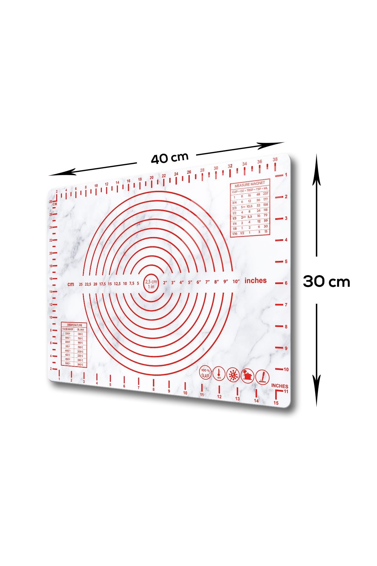 Cam Hamur Açma Matı | Klasik Mermer | 30cm x 40cm