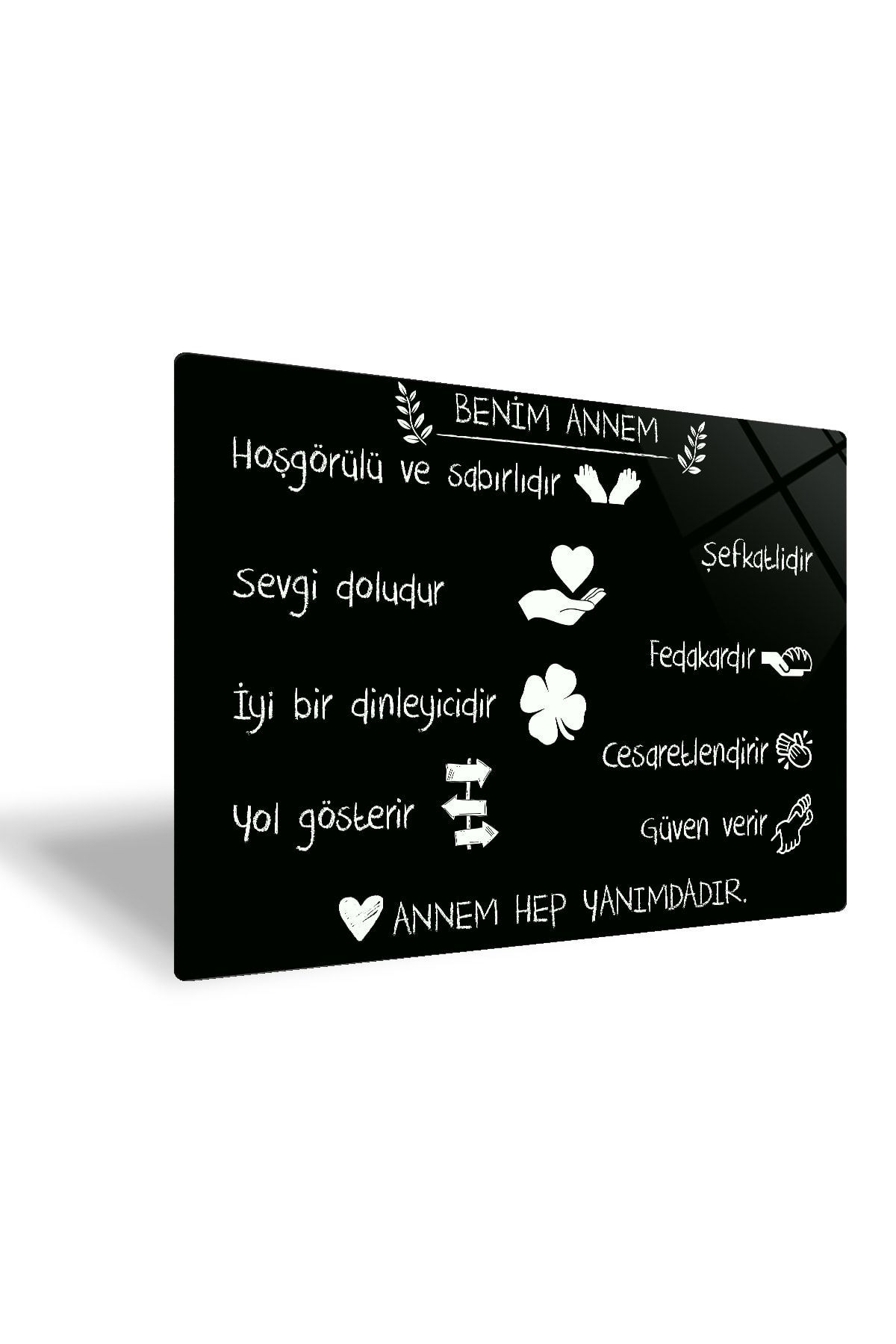Anneler Gününe Özel Siyah Fon 49,5 cm X 76 cm