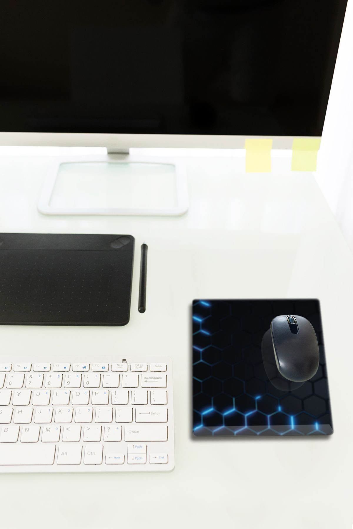Cam Mouse Pad | Cam Masa Matı | Hex Textured | Small | 18cm X 22cm