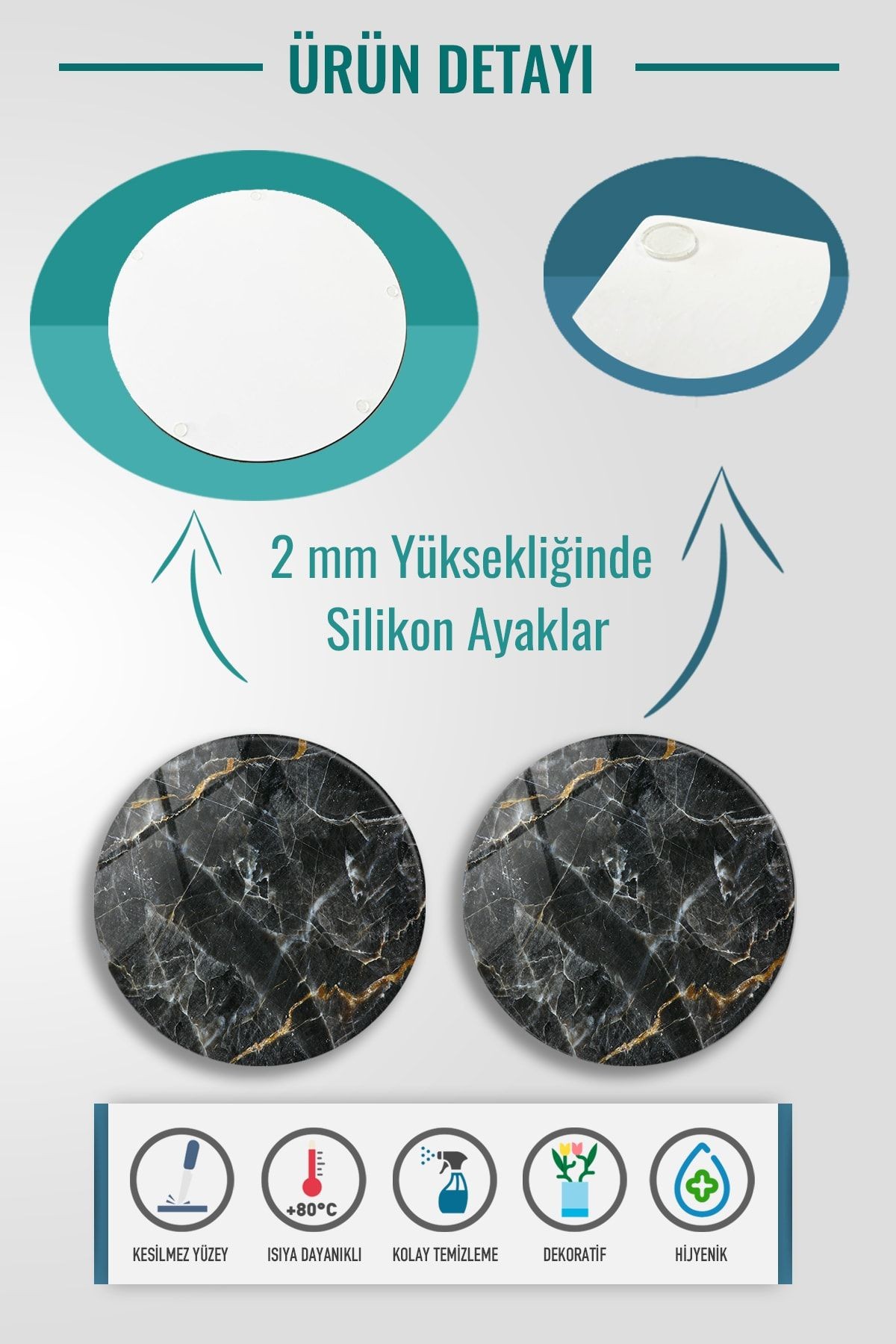 2'li Takım Cam Tabak Kahvaltı Tabağı Çap 32 cm