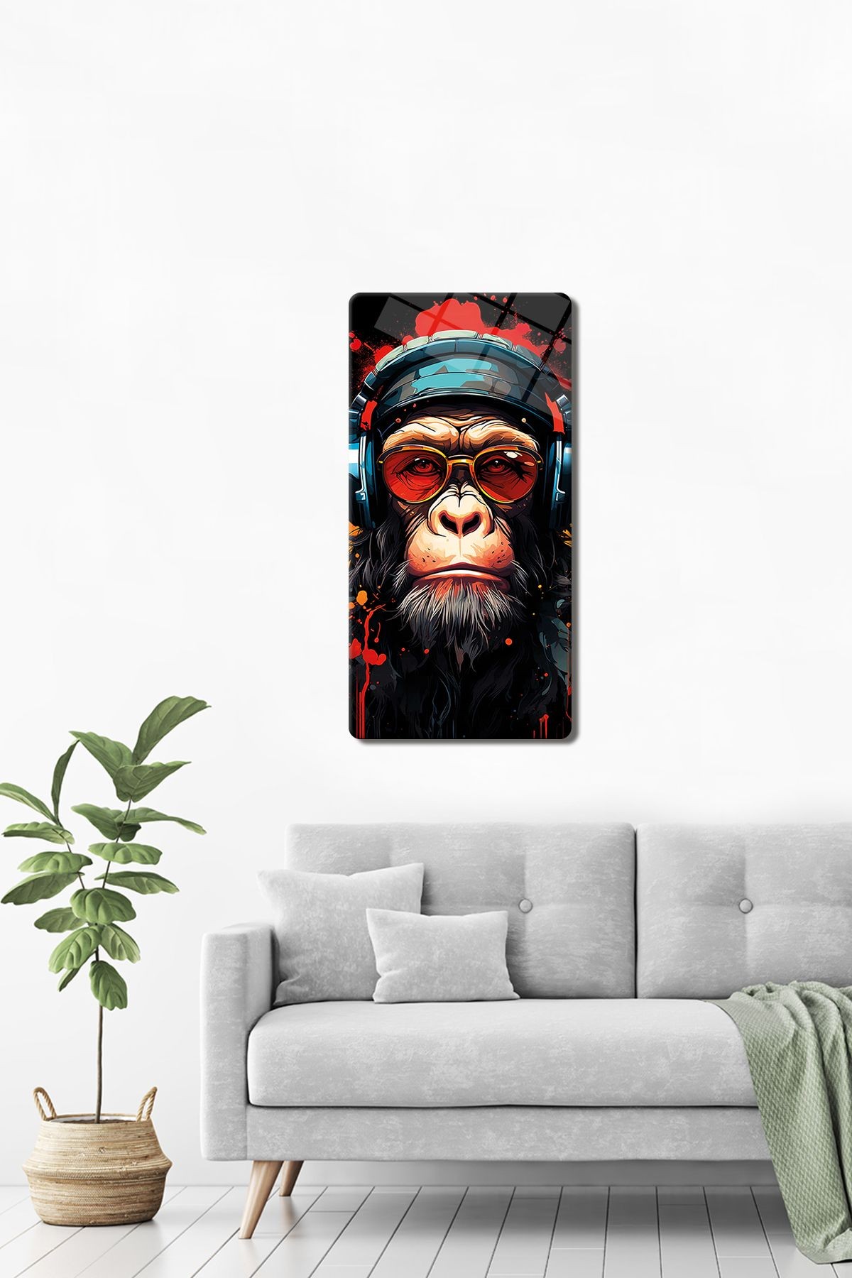 Cam Tablo | Modern Art Serisi | Monkey Art | 40cm x 80cm