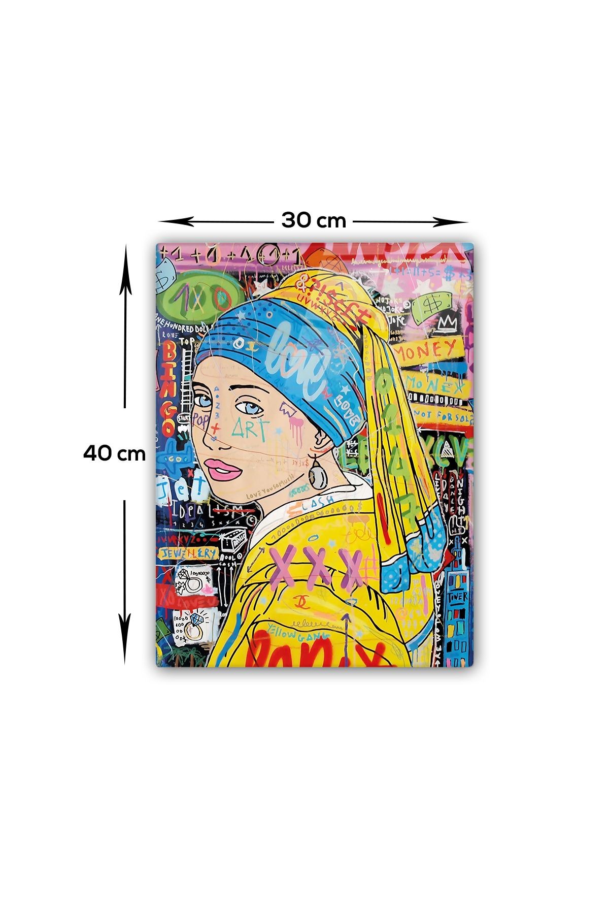 Cam Tablo | Popart Serisi | İnci Küpeli Kız |