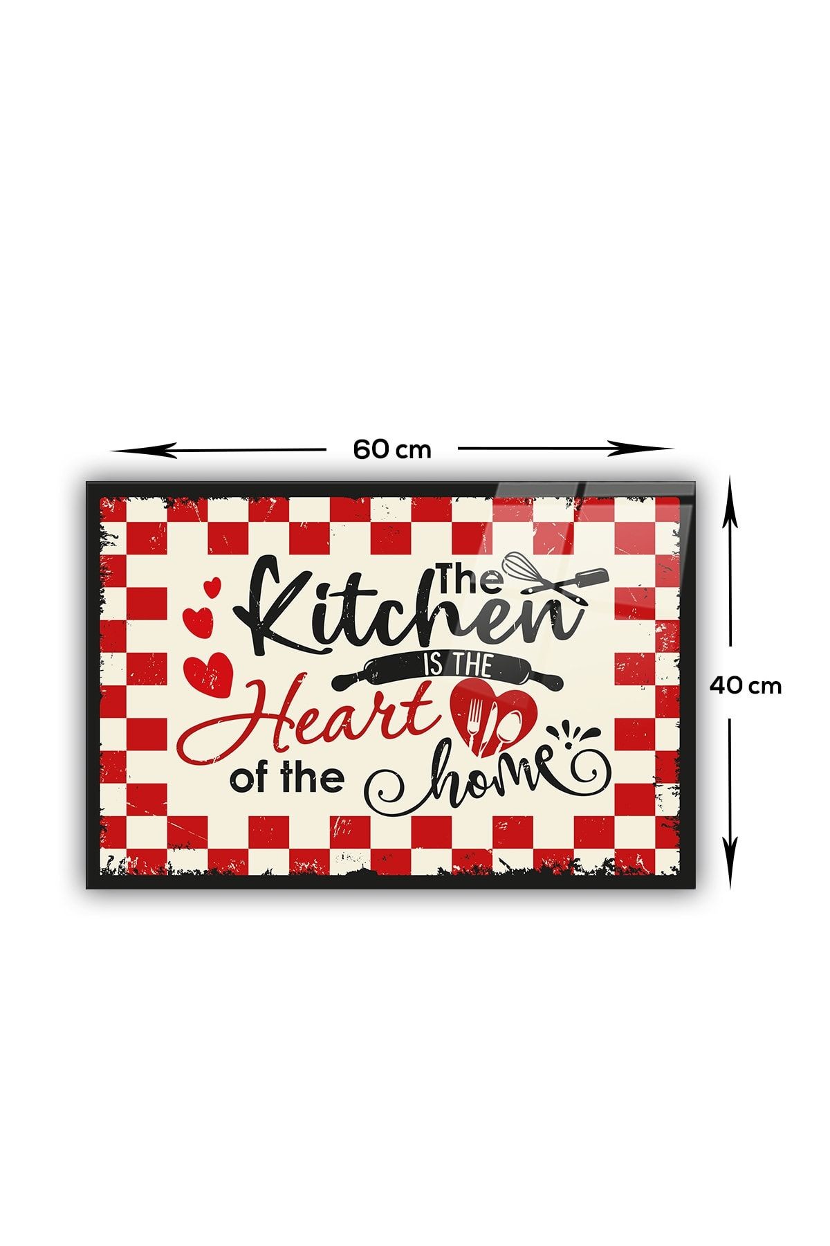 Cam Ocak Arkası Koruyucu | Kitchen Heart | 40cm X 60cm