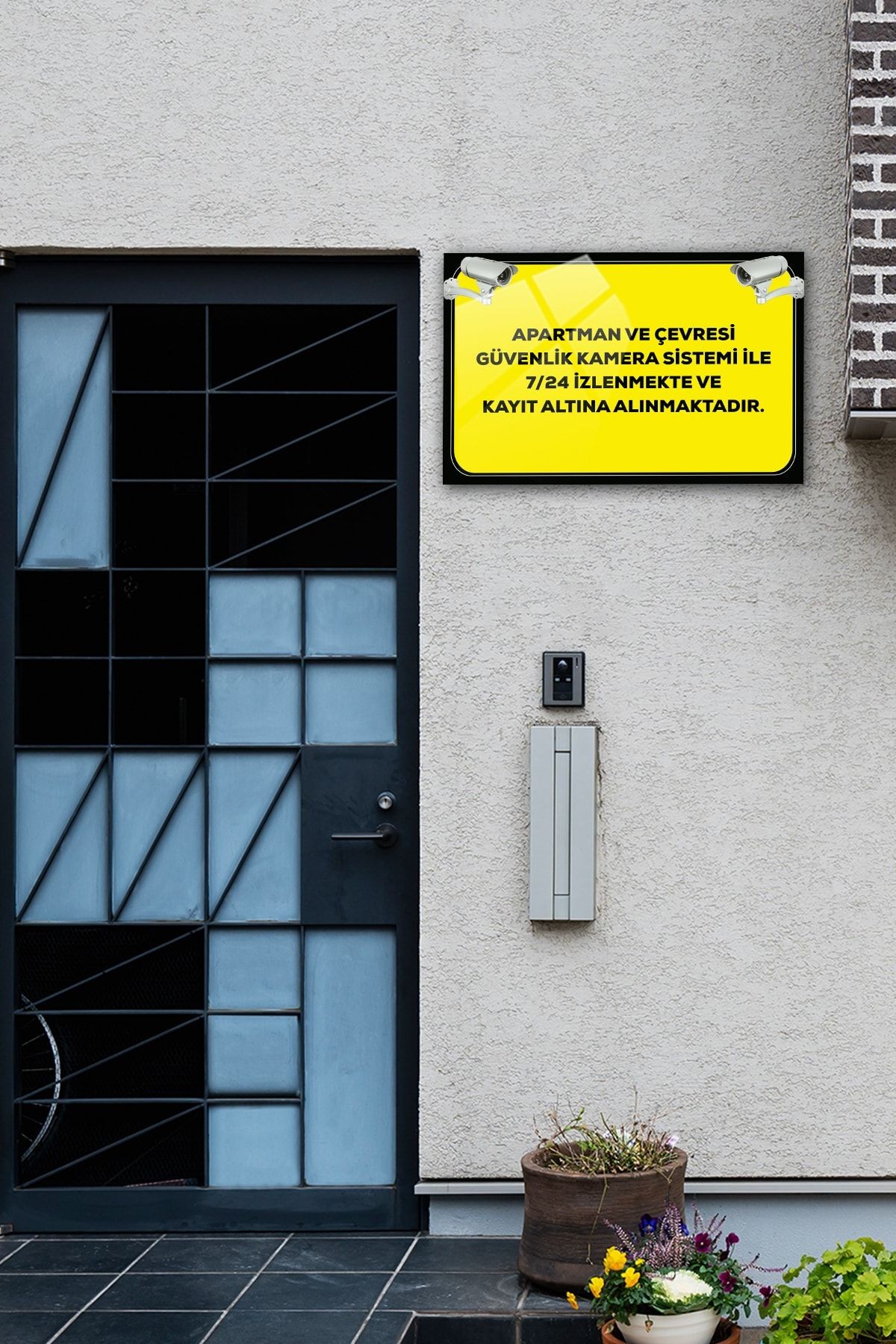 | Cam Yönlendirme Levhası | Apartman Kamera Sistemi Ile Izlenmektedir | 40cm X 60cm