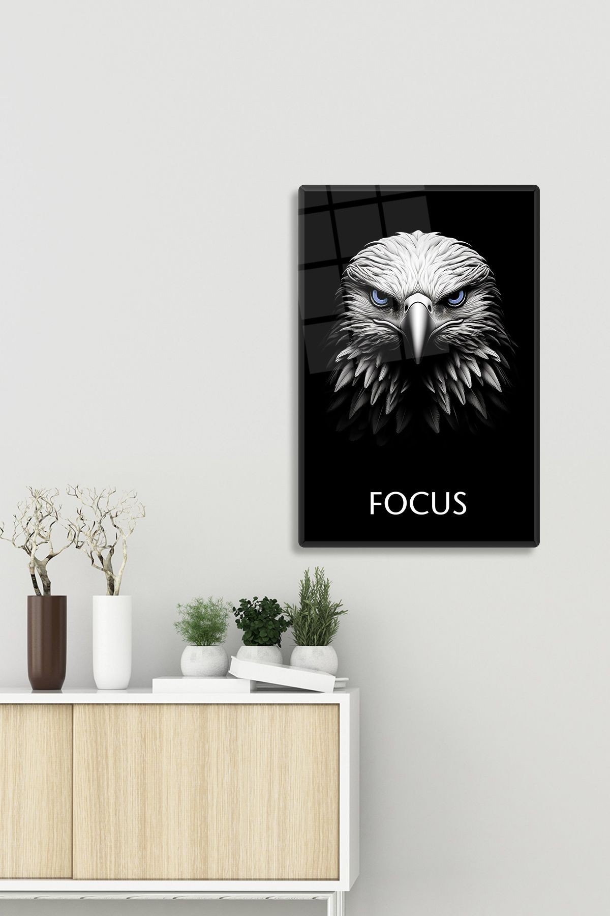 Cam Tablo | Motivasyon Serisi | Kartal - Odaklanma | 40cm x 60cm