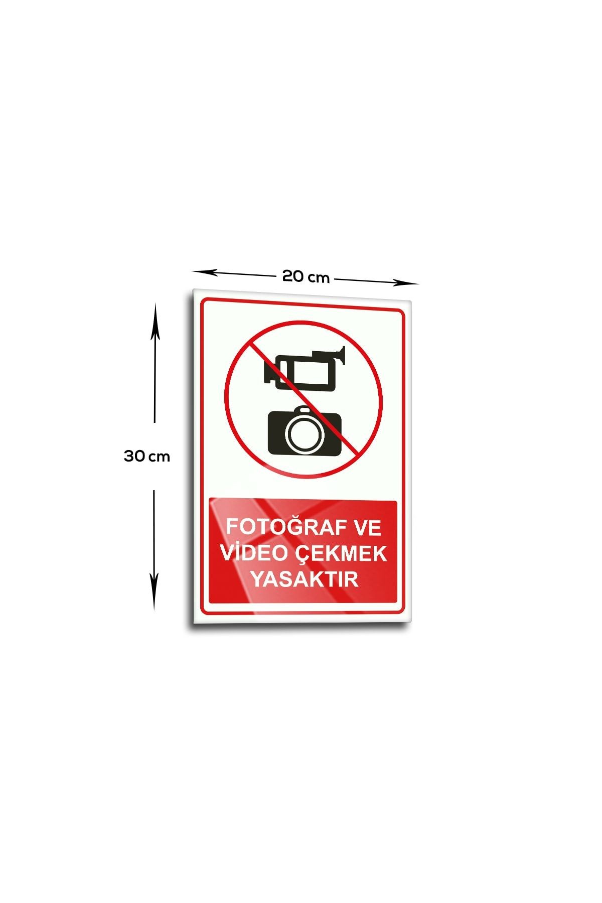 Cam Yönlendirme Levhası | Fotoğraf Ve Video Çekmek Yasaktır | 20cm X 30cm