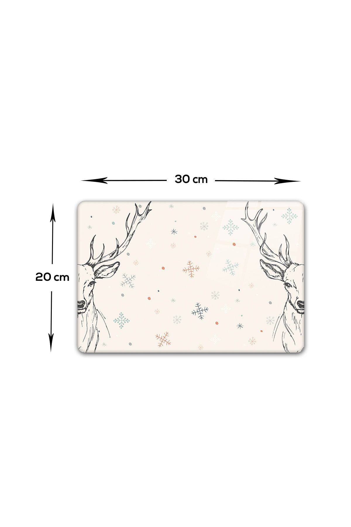 Cam Kesme Tahtası - Cam Kesme Tablası | Krem Geyikli 20cm X 30cm