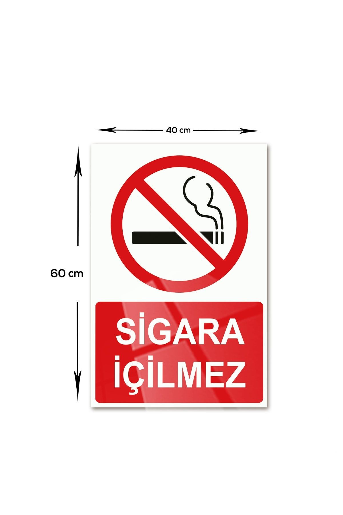 Cam Tablo - Cam Yönlendirme Levhası | Sigara Içilmez | 40cm X 60cm