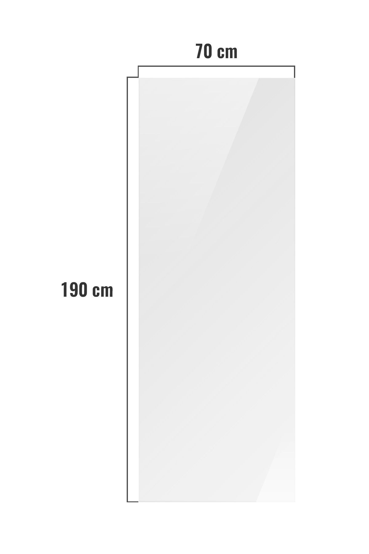 Cam Duşakabin Seperatör - Sabit Panel | Saydam Cam | Metalik Parlak Profil | 70cm x 190cm