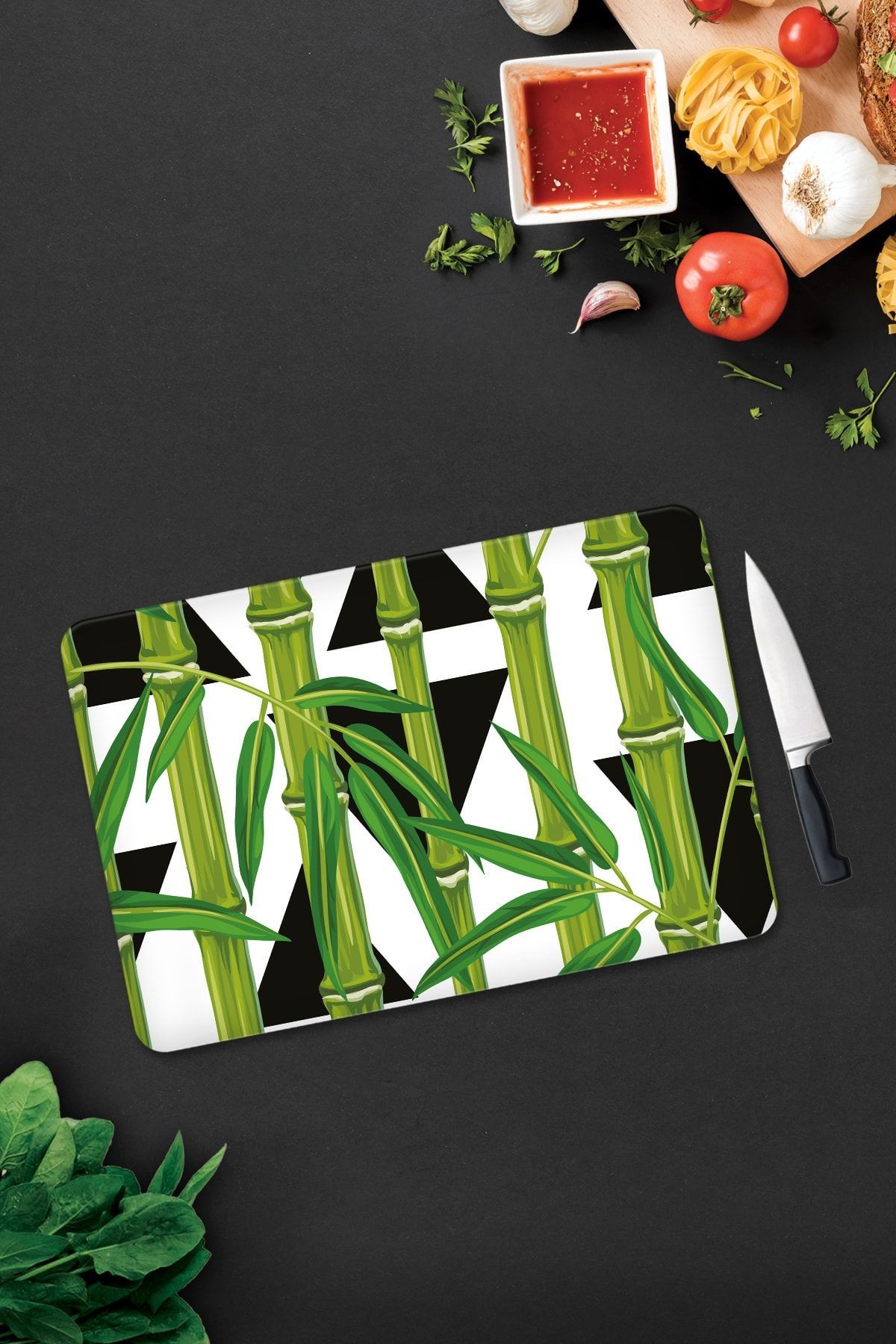Bamboo Desen | Cam Kesme Tahtası - Cam Kesme Tablası | 30cm X 40cm
