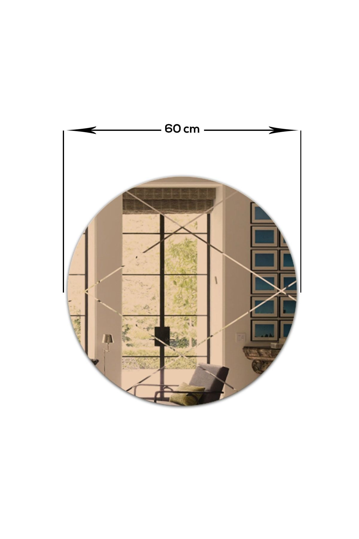 Ayna | Bronz Ayna | Baklava Kanallı | Çap60cm