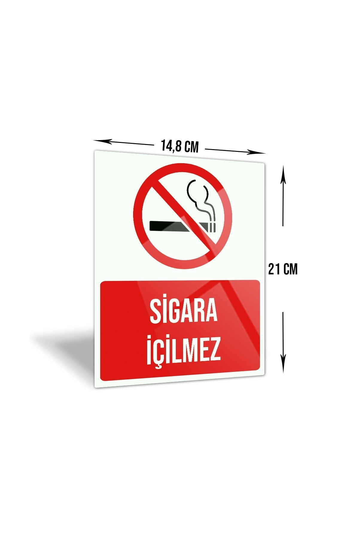 Sigara Içilmez | Cam Yönlendirme Levhası | 14,8cm X 21cm