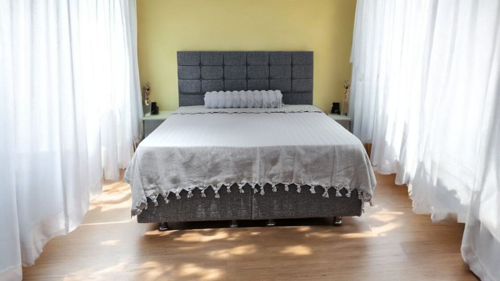 Hann Yalın Çift Kişilik Pike 200x230cm, Gri, %100 Pamuk, yumuşak dokulu