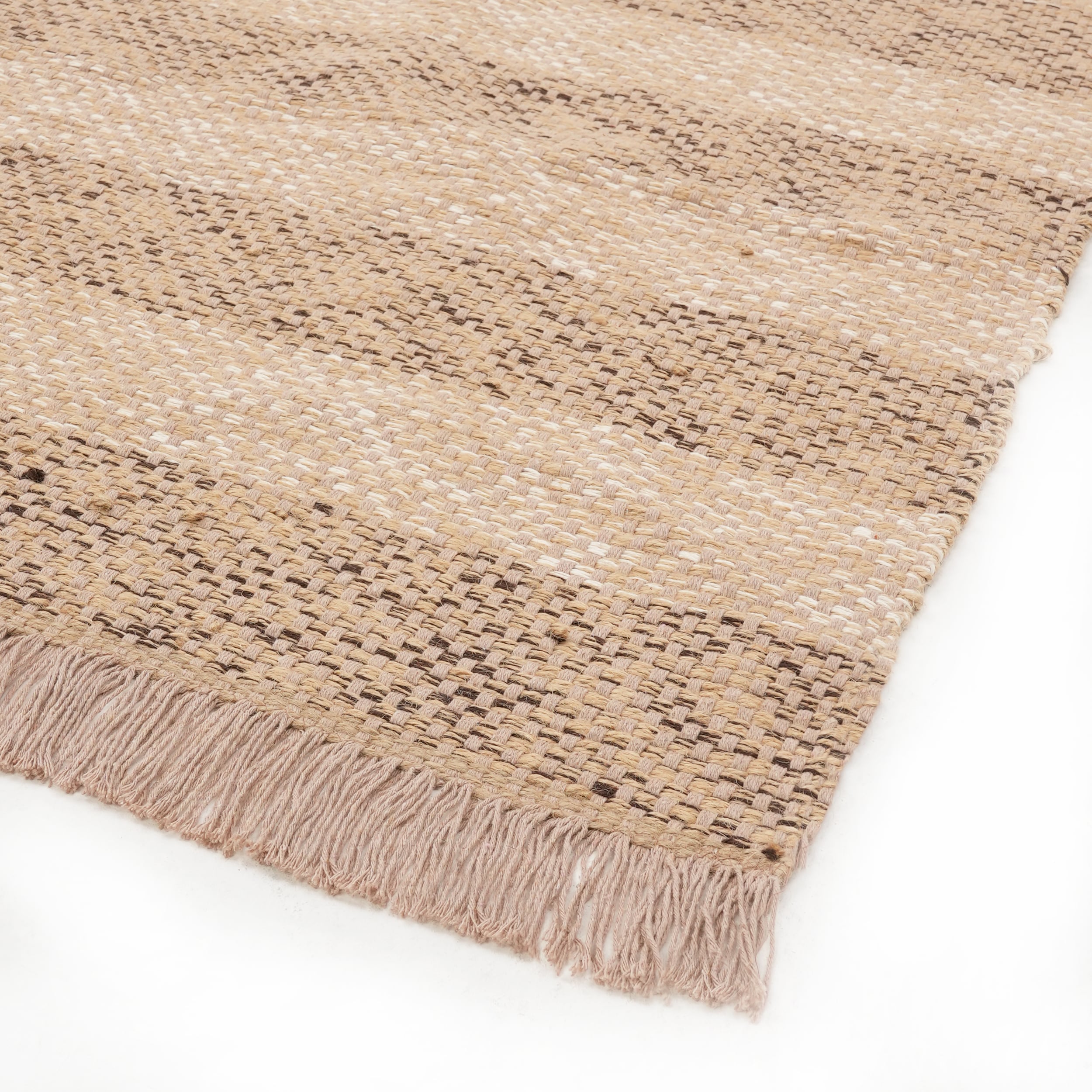 Jüt Kilim NEFES -Şerit Kahverengi
