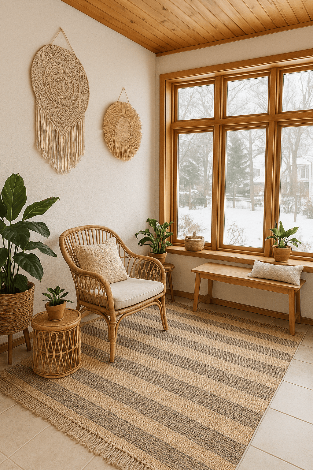 Jüt Kilim NEFES -Şerit Lacivert