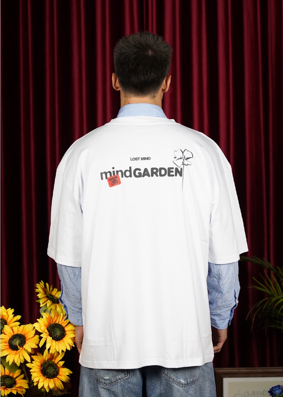 Mind Garden Oversize T Shirt - Beyaz