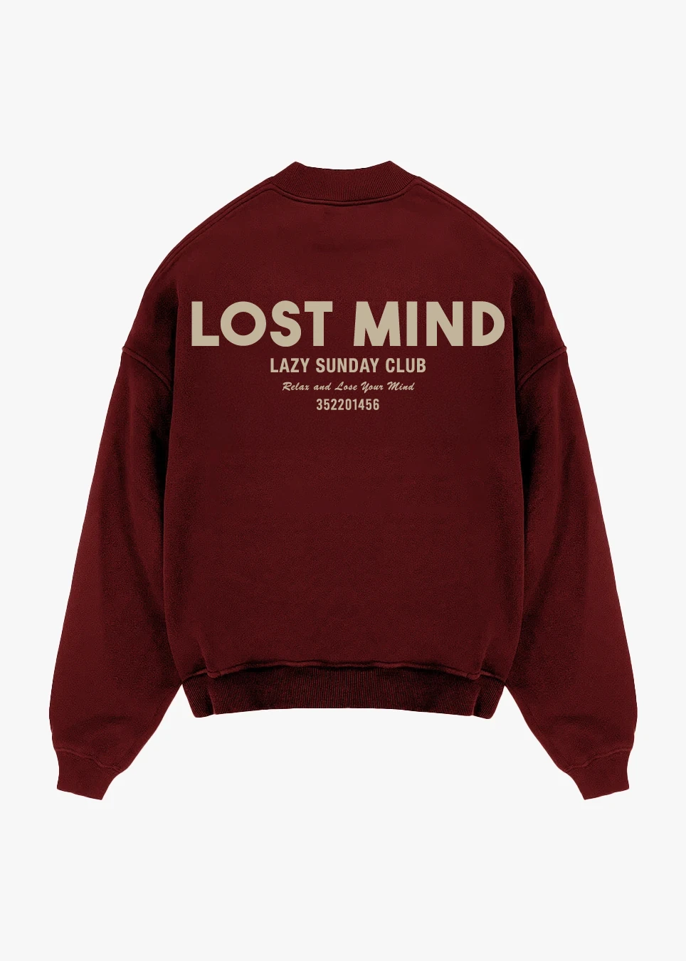 Lazy Sunday Club Oversize Sweatshirt - Bordo