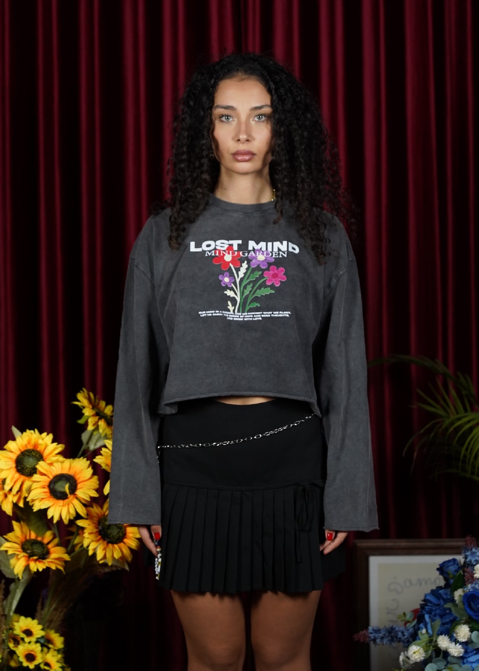 Rainbow Garden Crop Sweatshirt