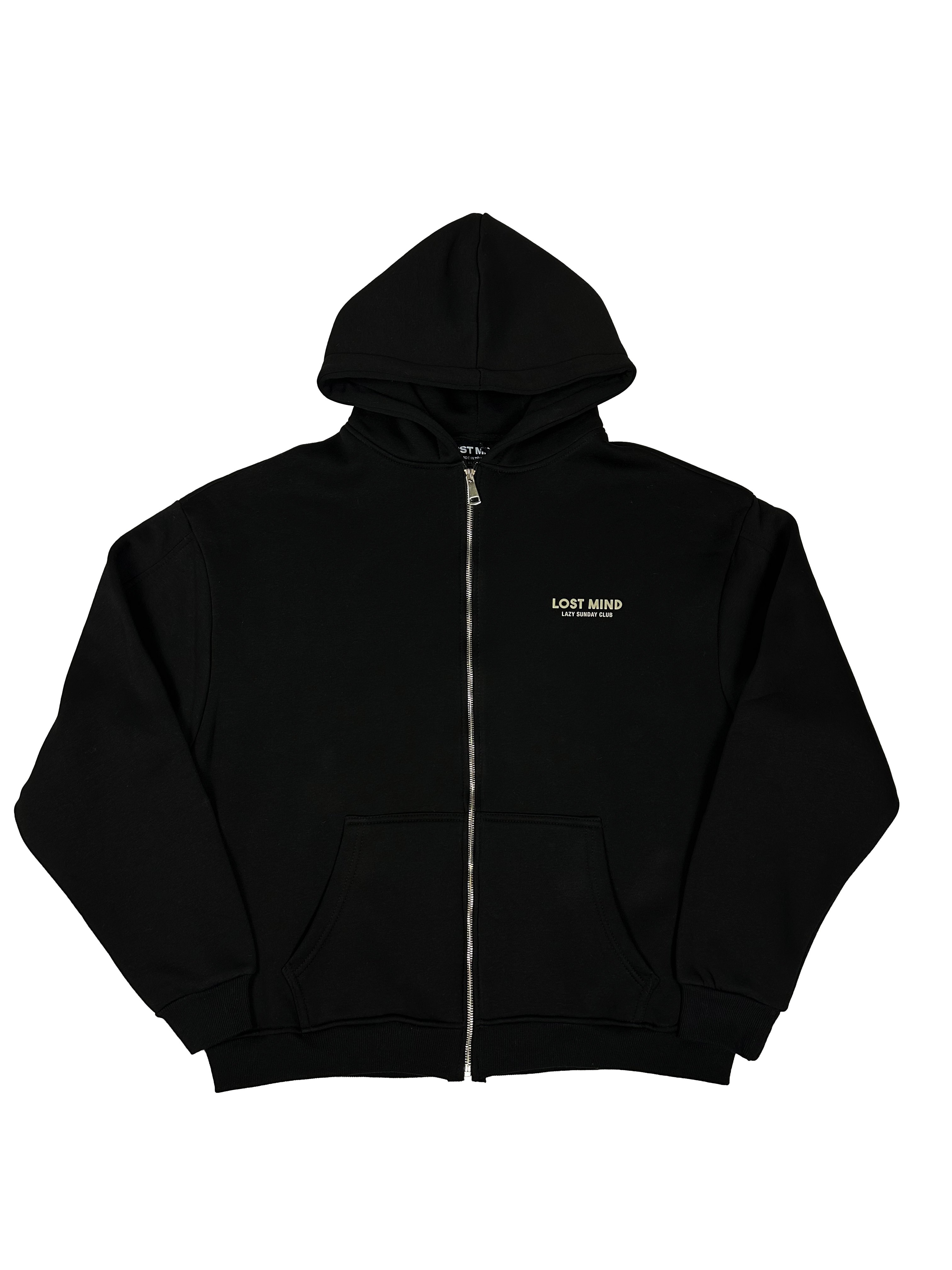 Lazy Sunday Zip Hoodie - Siyah