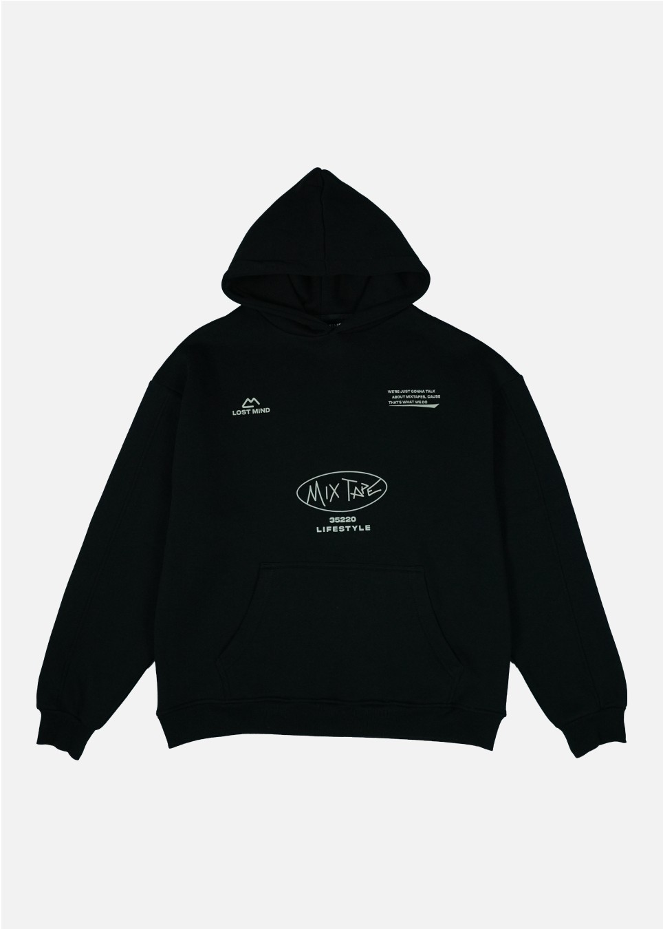 Mixtape Lifestyle Oversize Hoodie - Siyah