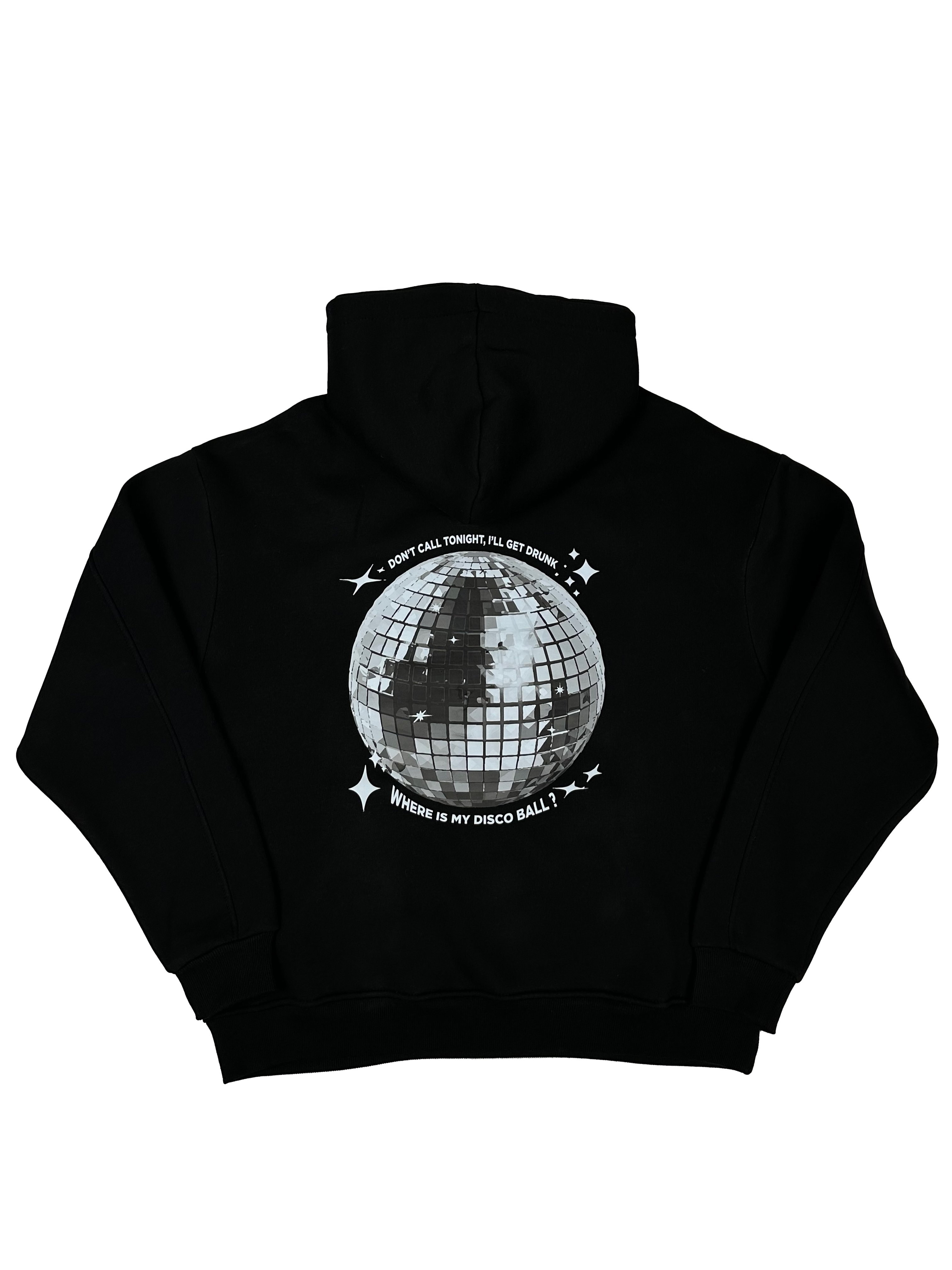 Disco Ball Oversize Hoodie - Siyah