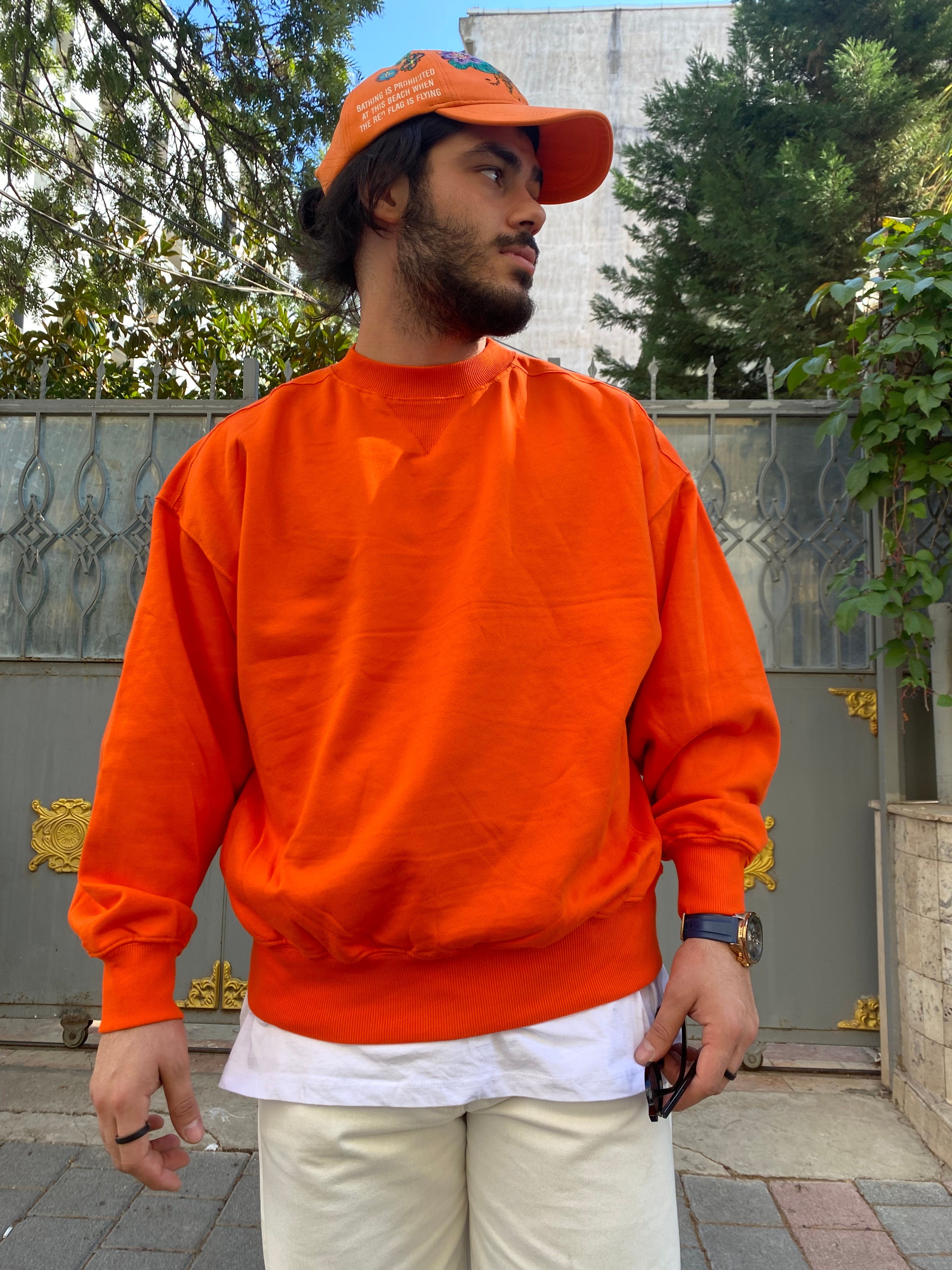A. Design Ekstra Oversize Orange Sweatshirt (SAS97)