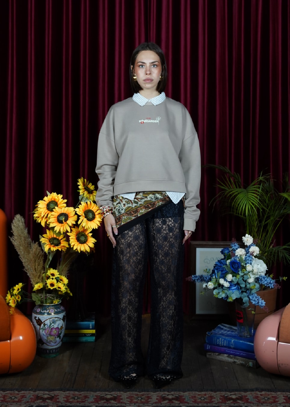 Mind Garden Oversize Crop Sweatshirt
