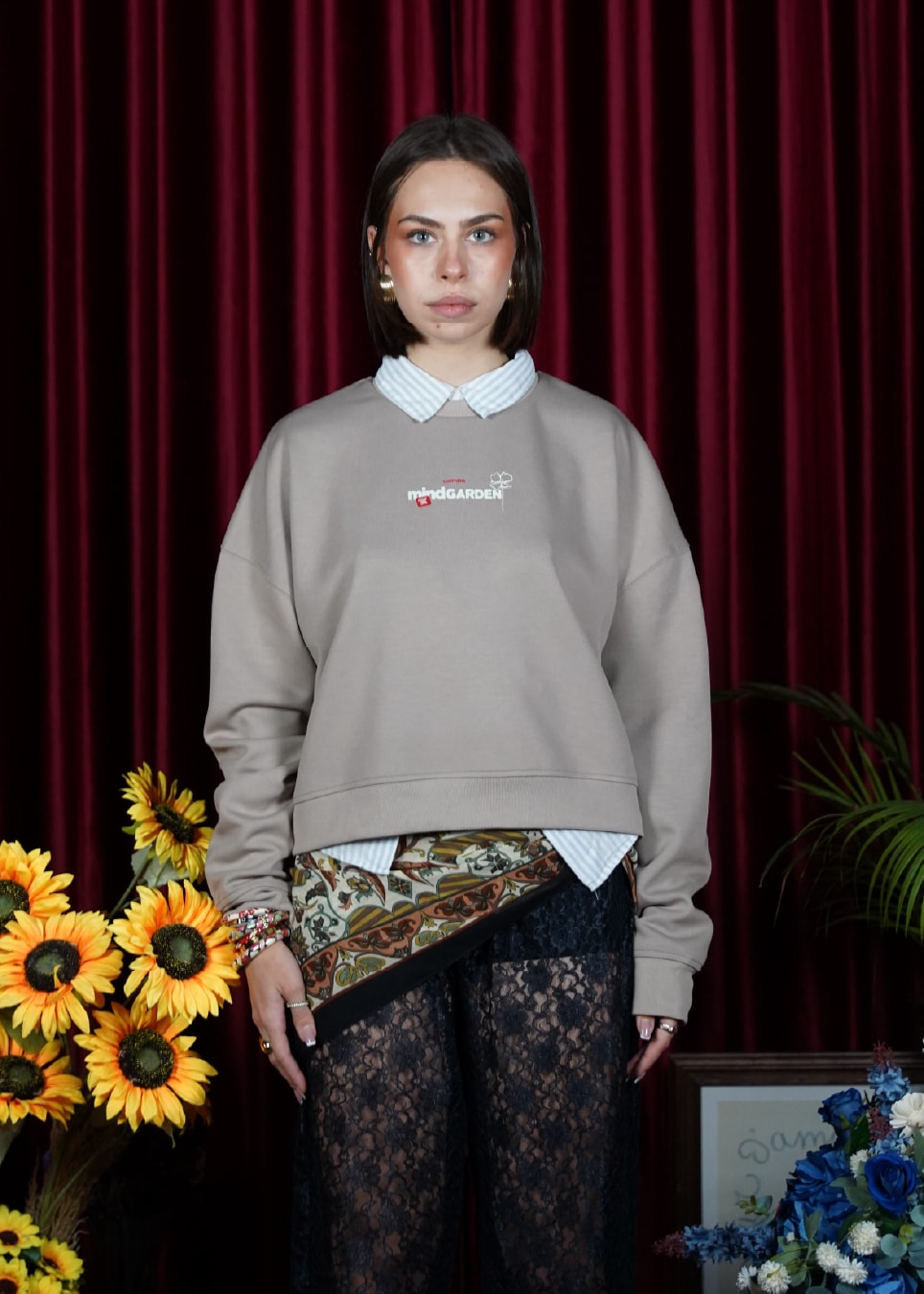 Mind Garden Oversize Crop Sweatshirt