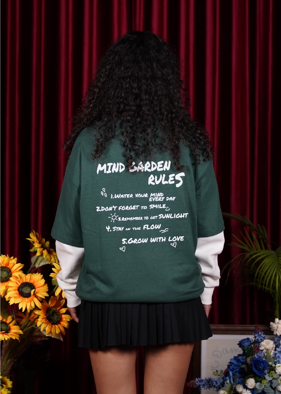 Garden Rules Oversize T Shirt - Su Yeşili