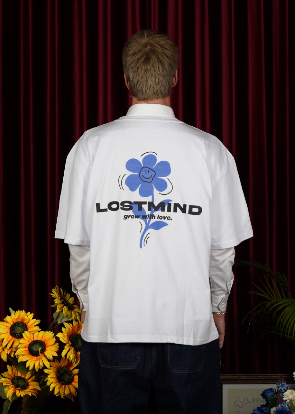 Flower Oversize T Shirt - Beyaz