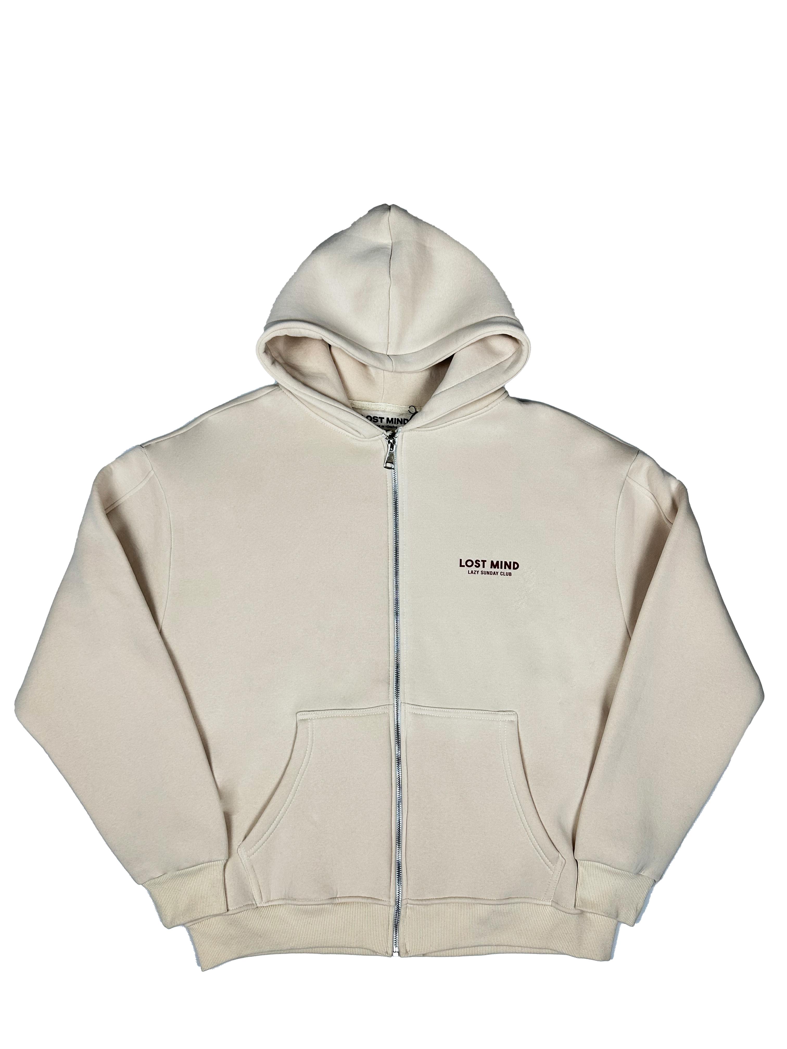 Lazy Sunday Zip Hoodie - Bej